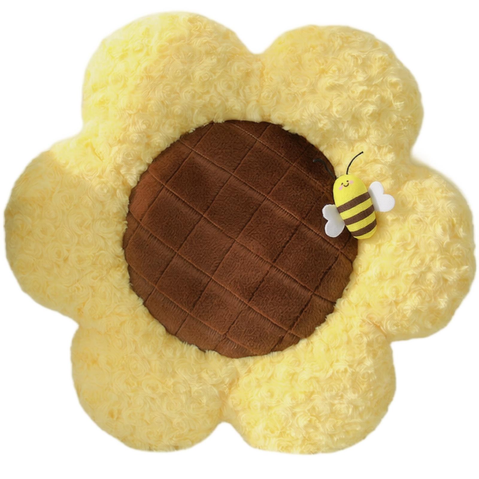 

Sunflower Shaped Plush Cushion Double Sided Soft Pillow Decorative Throw Pillow for Home Office Car Use One Size
