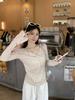 Spring/Summer Korean Polka Dot Sheer Slim-Fit Long Sleeve T-Shirt for Women