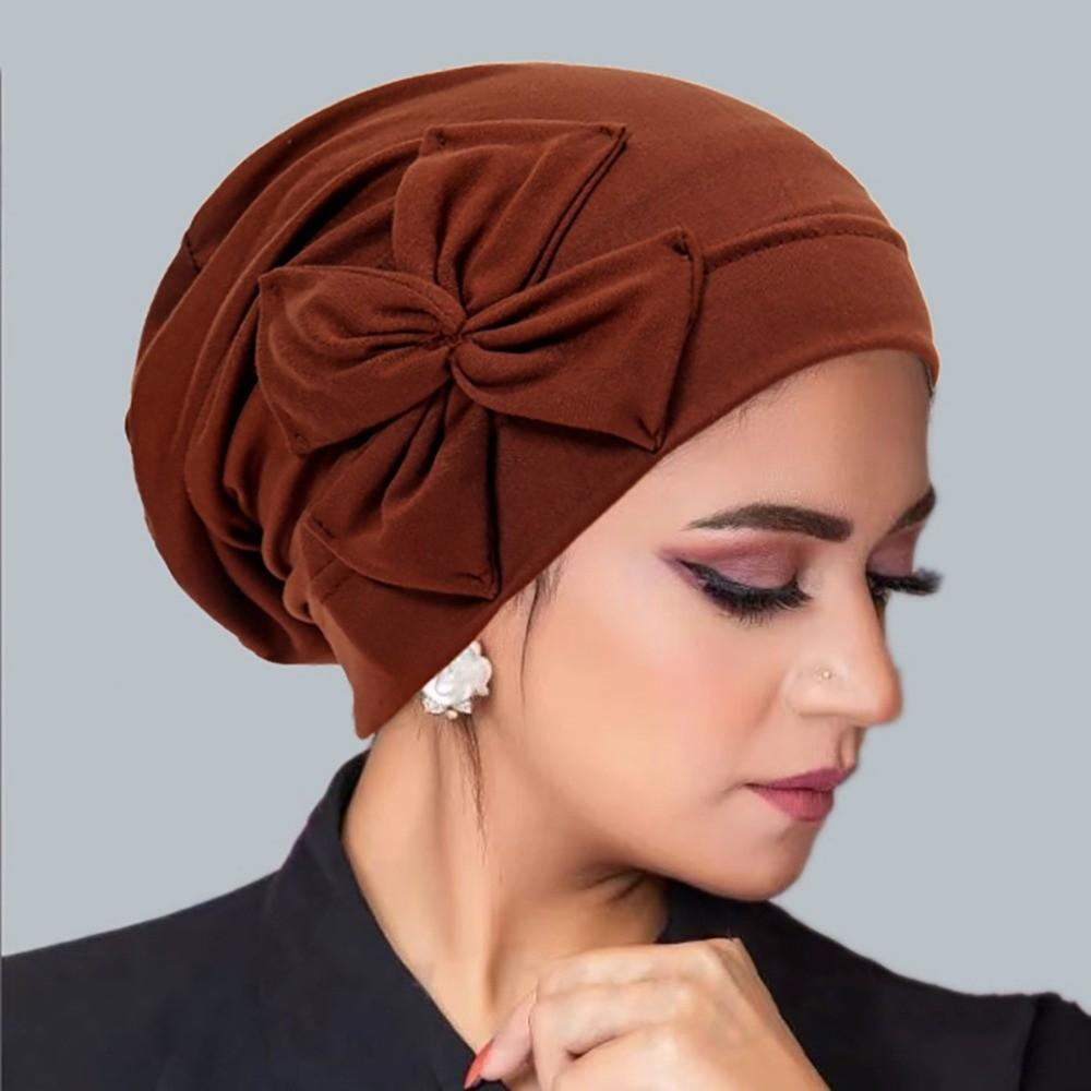 Soft Bowknot Turban Elastic Indian Bonnet Headscarf Fashion Chemo Cap