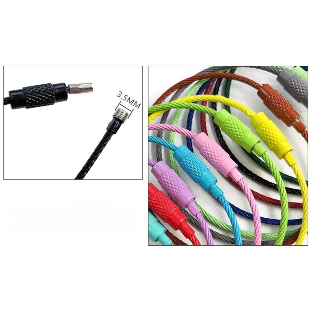 20PCS color paint wire rope 25 colors manufacturer wholesale key ring chain DIY tag cartoon key lanyard accessories