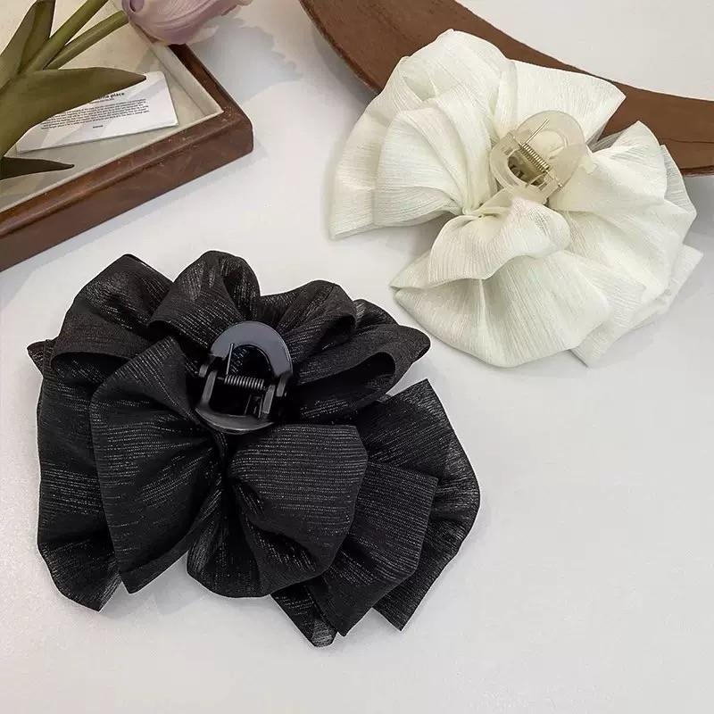 High-Grade Temperament Cloud Bubble Mesh Silver Silk Hair Clip For Women