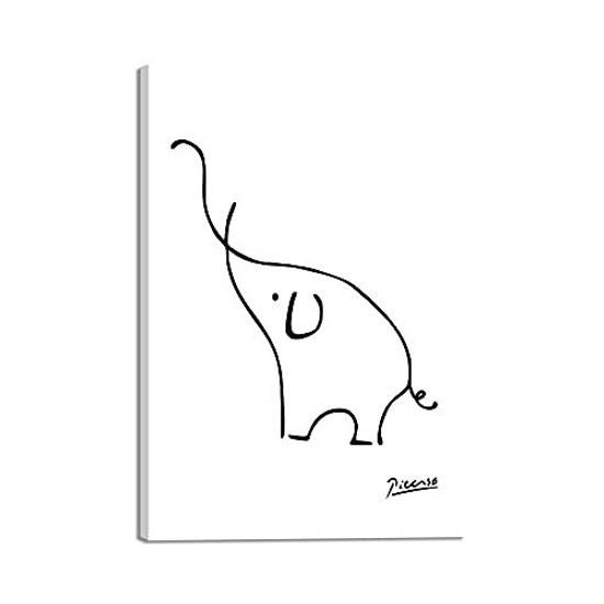 Art Panel Picasso Poster Painting Elephant Interior Modern Entrance Wall Decorative Item Stylish Bedroom Decoration Finished Product Wooden Frame
