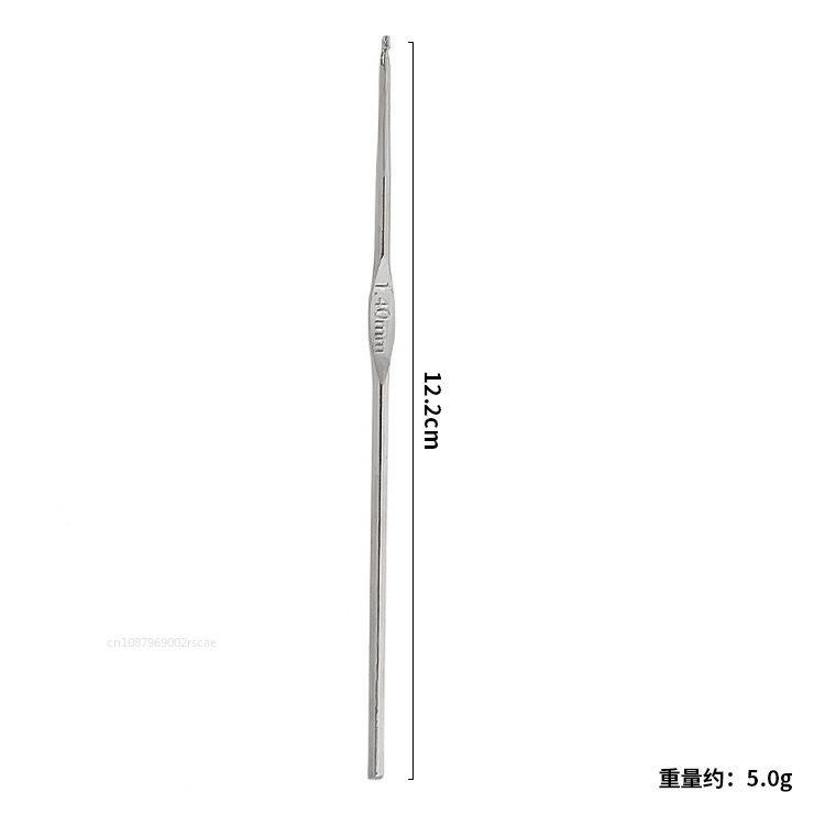 Metal Handle Crochet Hook Knitting Needles Set Small Sizes 0.6-1.9mm DIY Lace Crochet Needles for Yarn Weave Tools Safety Pins