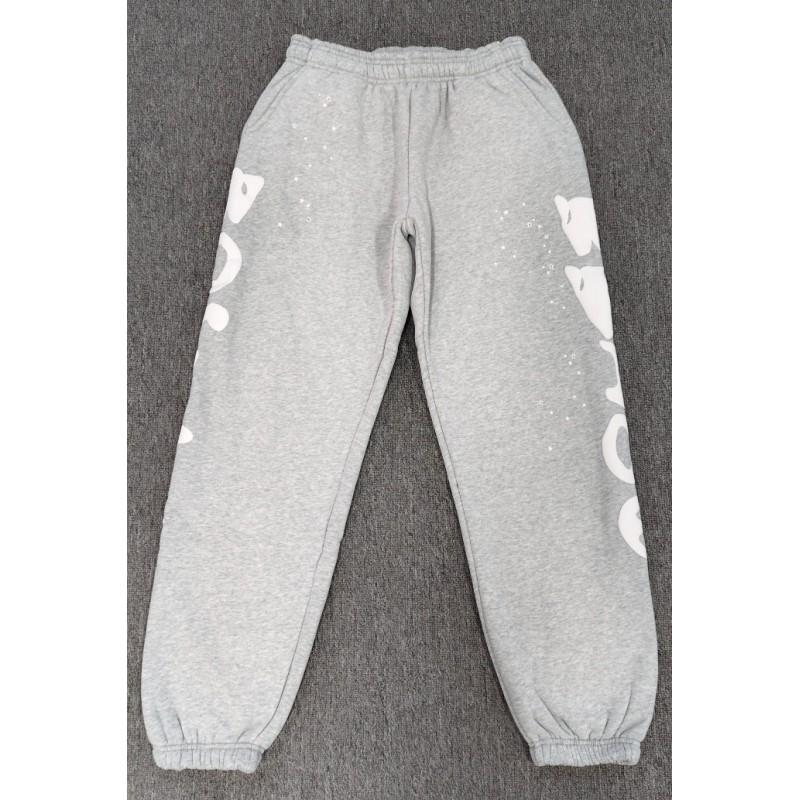 Heavyweight Fleece Lined Sweatpants Men Streetwear Spider Web Print Casual Pants