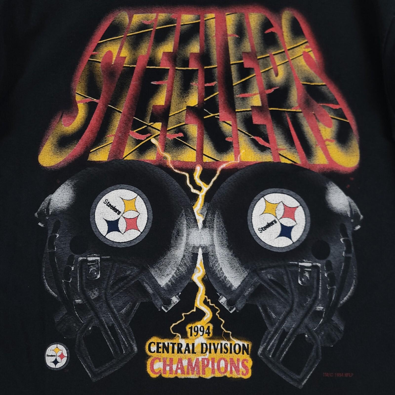 Vintage Pittsburgh Steelers Shirt Mens XL Black 1994 Central Division Champions Unisex T-Shirt S