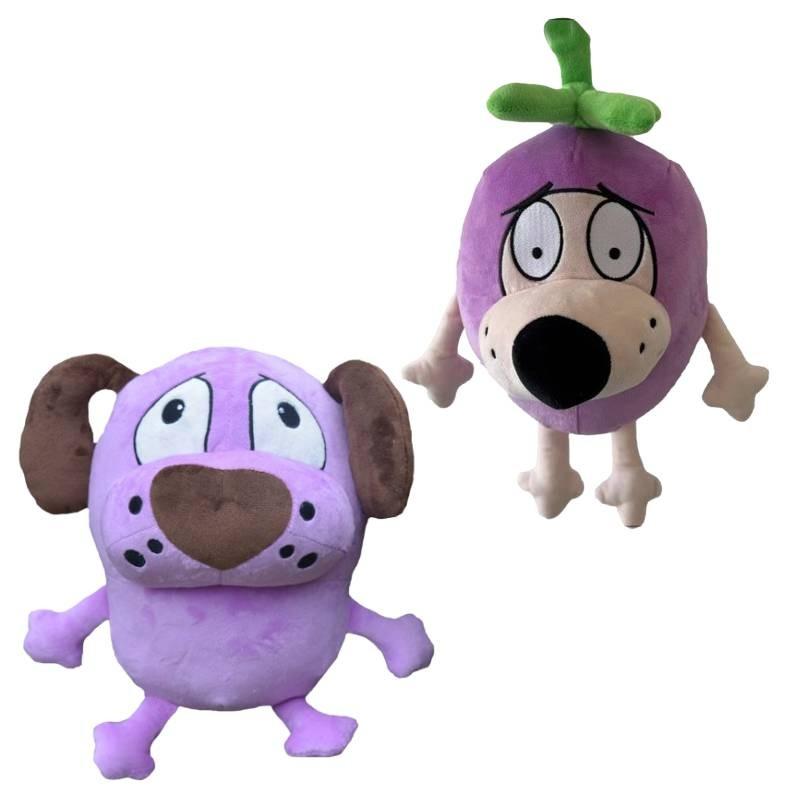 Courage Dog Eggplant Plush Toy Cartoon Stuffed Animal Doll Kids Birthday Gift