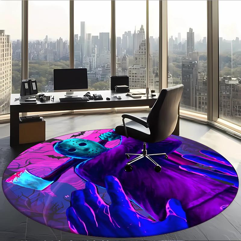Friday The 13th (14) Round Office Rug Decorative Floor Rug for Office Bedroom Living Room and Home Space