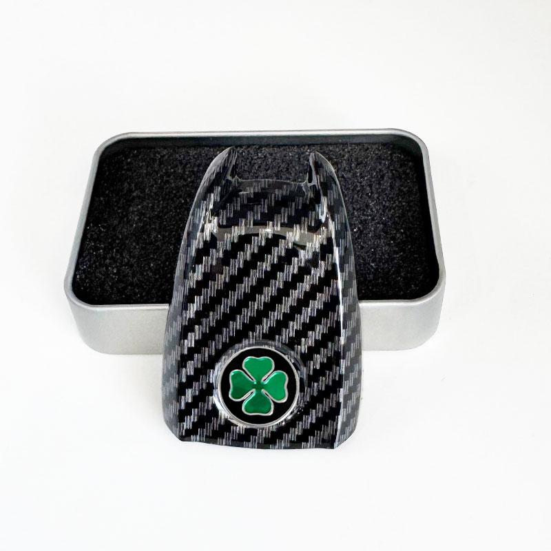 NSHGA1 Car Logo Key Cover Replacement Key Case for Alfa Romeo Giulia Stelvio Tonale Carbon Fiber Style