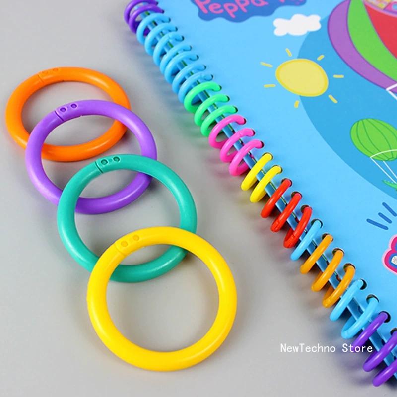 50Pcs Mixed Colors 15-40mm Plastic Ring Binder DIY Albums Circle Loose-leaf Book Hoops Opening Office Binding Supplies