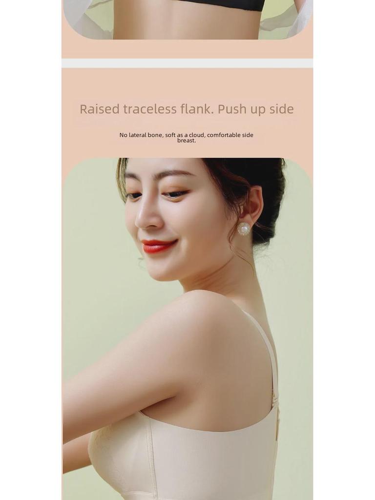 Women’s Seamless Strapless Tube Top: Anti-Exposure, Wire-Free, Side-Bone Free, Adjustable, Thick Style, Ideal for Small Breasts.