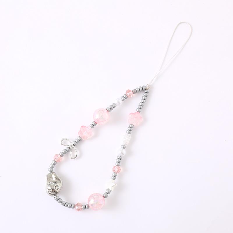 Heart Pearl Bow Phone Charm & Keychain Lanyard Ornament