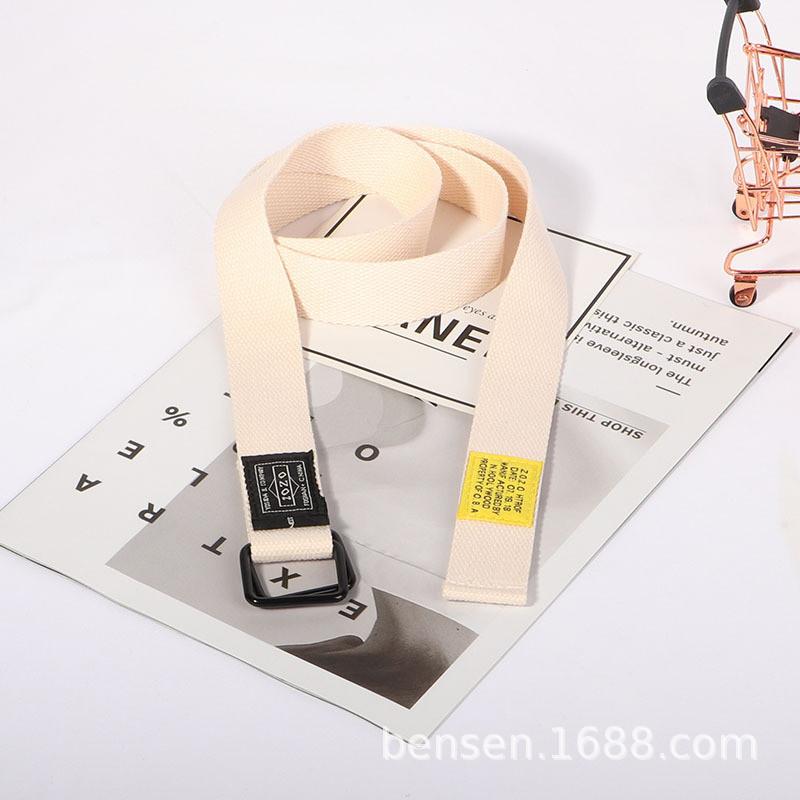 Unisex Cargo Belt Pants Canvas Waistband Extended Length Pants Strap Students