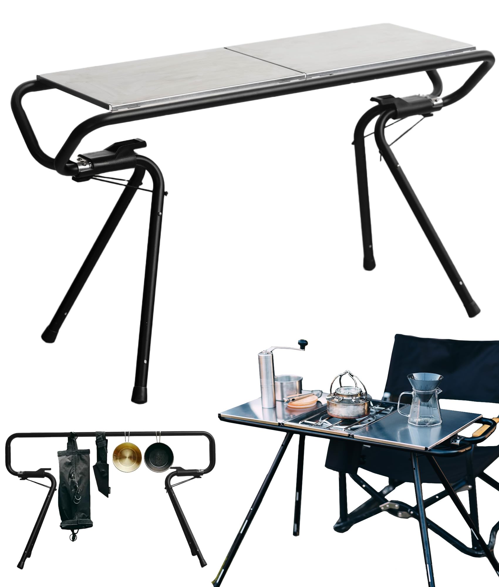 

TOKYO CRAFTS MFT Multi-Frame Table [IGT compliant/can also be used as a clothes rack/multi-functional] Folding, Compact, Camping Table