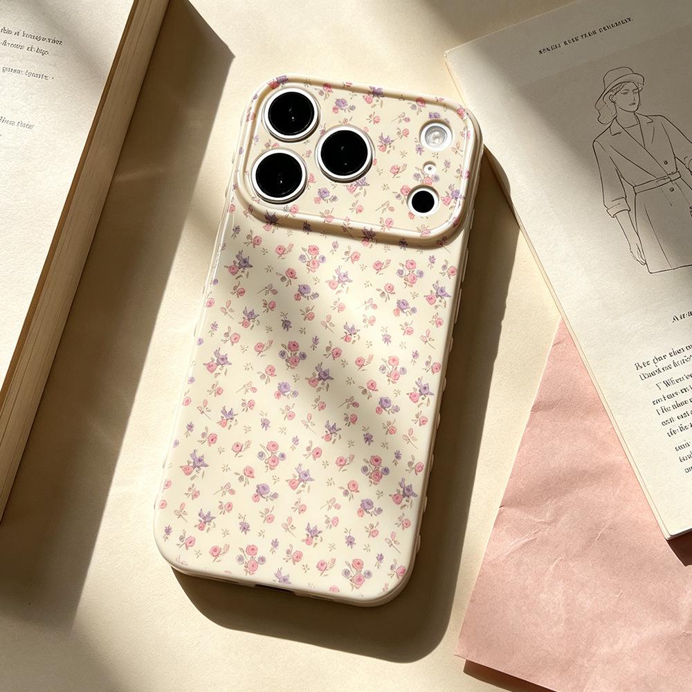 Floral Leaves Anti-Drop Protective Case for iPhone 15/16/17 Pro - New Model for Women