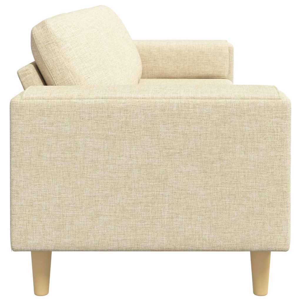 Living Room Sofa Cream 250 x 77 x 76 cm Polyester