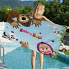 Cartoon M-Masha And The B-Bear Anime Microfiber Beach Towel Absorbent Quick Dry Soft Yoga Swimming Resort Mountain ClimbingTowel