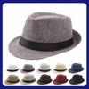 Hot Fashion Summer Casual Unisex Beach Trilby Large Brim Jazz Sun Hat Panama Hat Paper Straw Women Men Cap With Black Ribbon