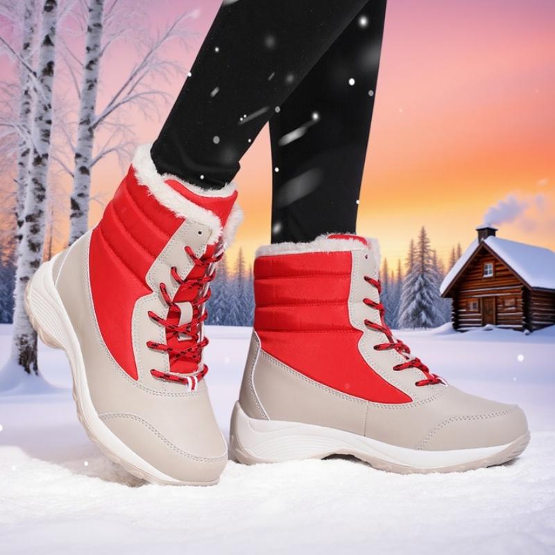 

Winter Snow Boots for Women Warm Fur Lined Waterproof Non Slip Mid Calf Boots Fashion Outdoor Skiing Walking Shoe for Women 36