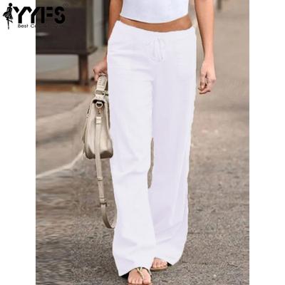 Women's Fashion Casual Solid Color Print High Waist Trousers Pants & Capris