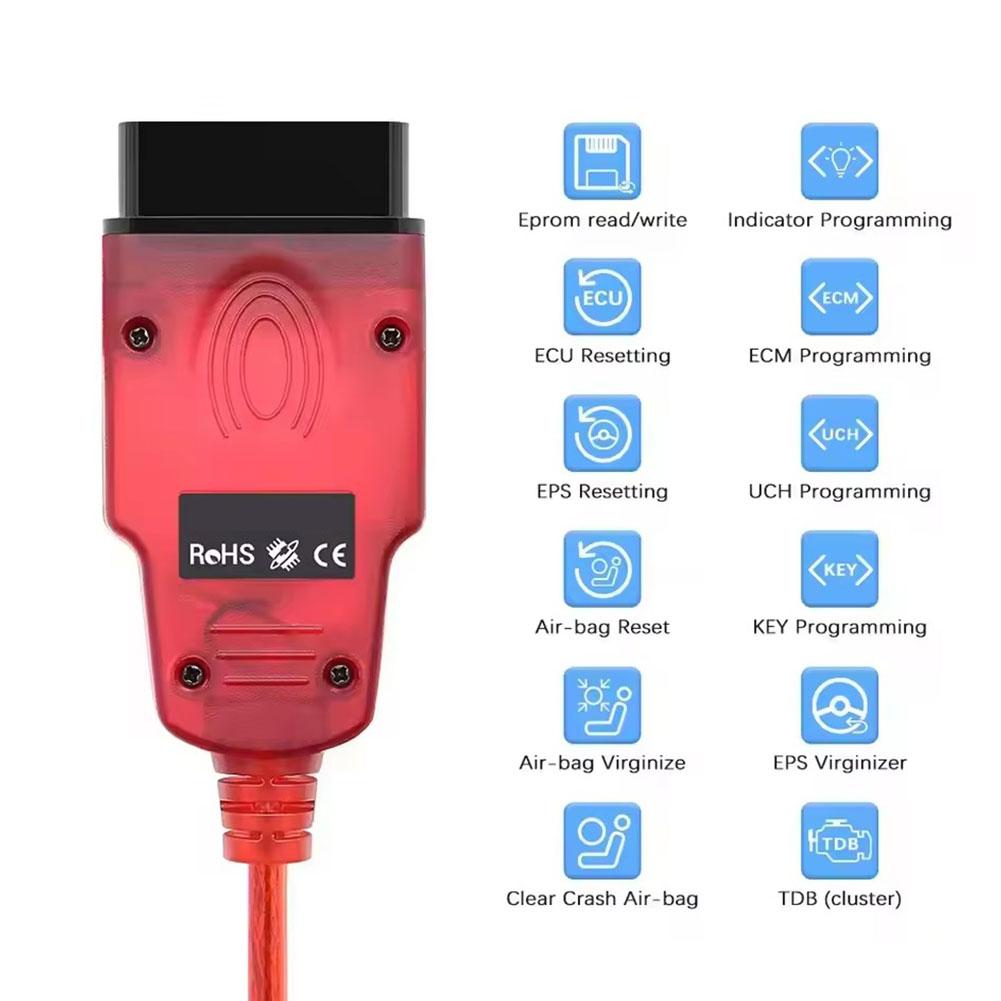 2025 Renolink V2.10 OBD2 Cable for Renault Renolink V1.99 Upgraded Version ECU Programmer Air-bag Reset ECM UCH Key Coding Auto