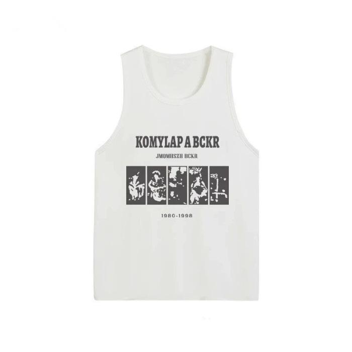 Women s Crew Neck Sleeveless Oversized Casual Tank Top Letter Print American Sport Vest S