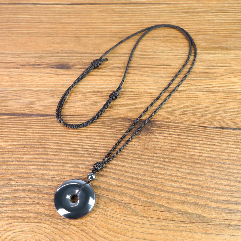 [KOAI] Hochreiner Terahertz-Erz P-Scheibe Kraftstein Anhänger für Gesundheit, Schutz und Glück, Verstellbare Länge für Männer und Frauen