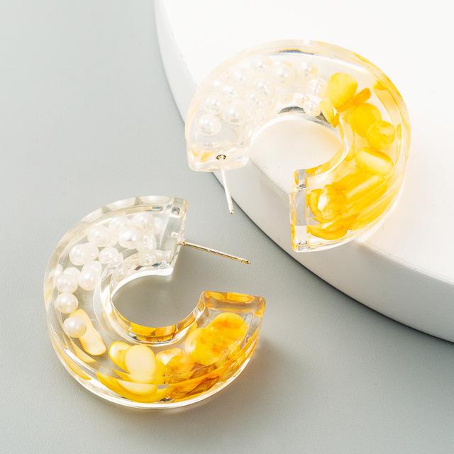Creative C-shaped Acrylic Dangle Earring Trend Colorful Earrings for Women Brincos Female Fashion Jewelry Earings
