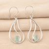 Natural Aqua Chalcedony Sterling Silver Drop Dangle Throat Chakra Boho Earrings EE-139-11
