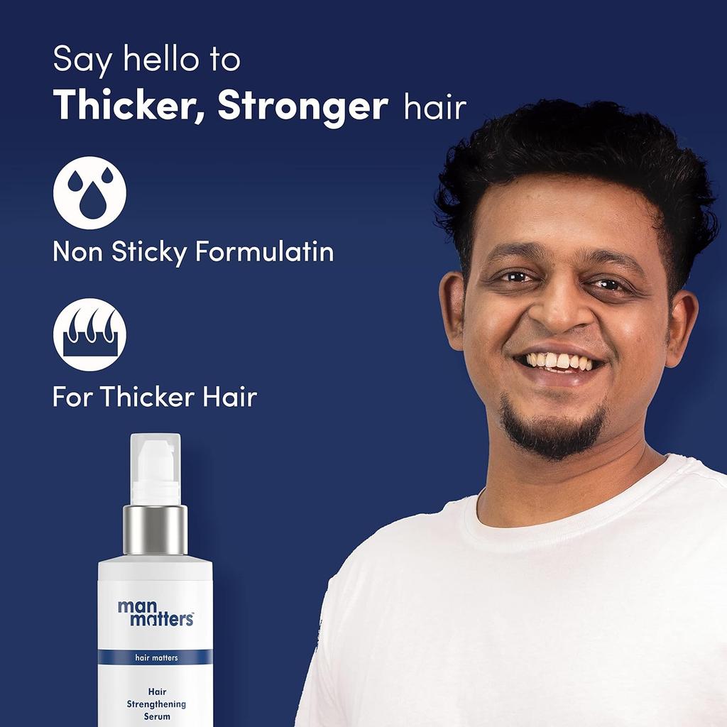 Man Matters Hair Serum For Men Non Sticky Shine Smooth Frizz Control For Silkier Hair 90 Ml Lightweight