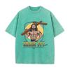 Asian Size Vintage Washed T Shirt Muscular Jesus Cross Fit Graphic Oversized Gym Christian Streetwear Short Sleeve Tee