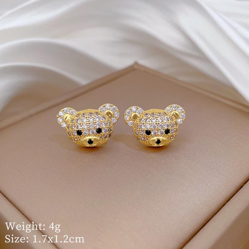 [Set] Animal Bear Set Light Luxury Wedding Necklace Women'S Versatile Clavicle Chain Titanium Steel Chain
