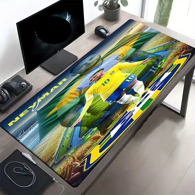 Neymar Jr Print Mouse Pad, Anti‑Slip Desktop keyboard Mat, for PC Laptop Gaming Working Daily Use, Cool Festival Surprise Gift