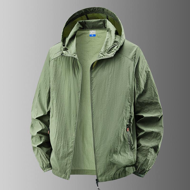 

Мужская легкая летняя куртка с воротником-стойкой для защиты от солнца 5XL армия зеленый