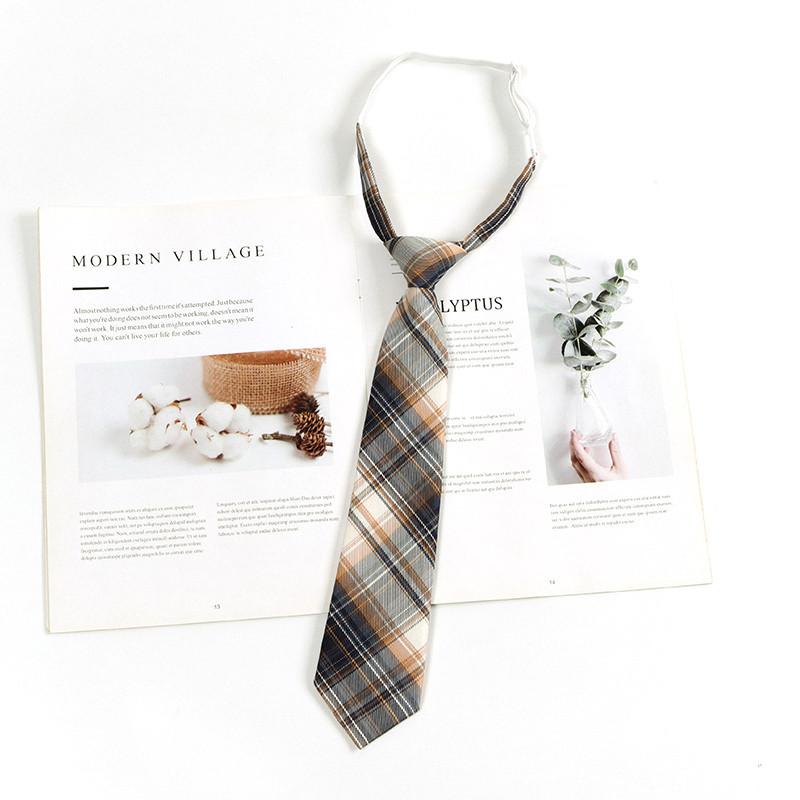 Checkered Retro Brown Striped Tie And Bow For Casual School Outfits Gifts And