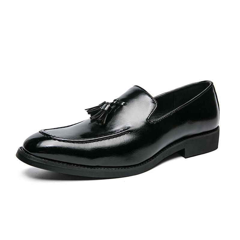 

Large size leather shoes men s four-season breathable foot cover business casual shoes British and Korean version with suit men s leather shoes 38 чёрный