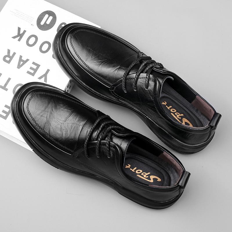 Autumn Winter New Men Shoes Genuine Leather Mens Casual Sneakers Classic Business Comfort Shoes Men Genuine Rubber Oxford Shoes