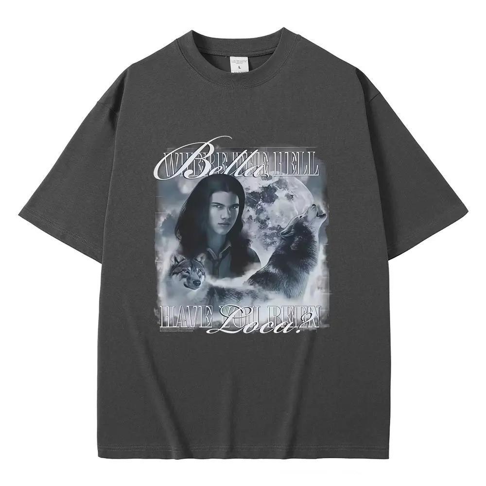 Twilight Jacob the Werewolf Black Graphic TShirt Unisex Mens Casual Cotton Vintage Oversized Short Sleeve Women Men Tshirt S