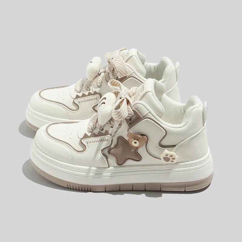 2024 New Platform Non-slip Women's Sneakers Vulcanize Shoes Fashion Flat Increase Lace Up Tenis Sport High Top Brands Shoes