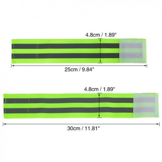 8pcs Reflective Bands for Wrist Ankle High Visibility Night Cycling Tape Green