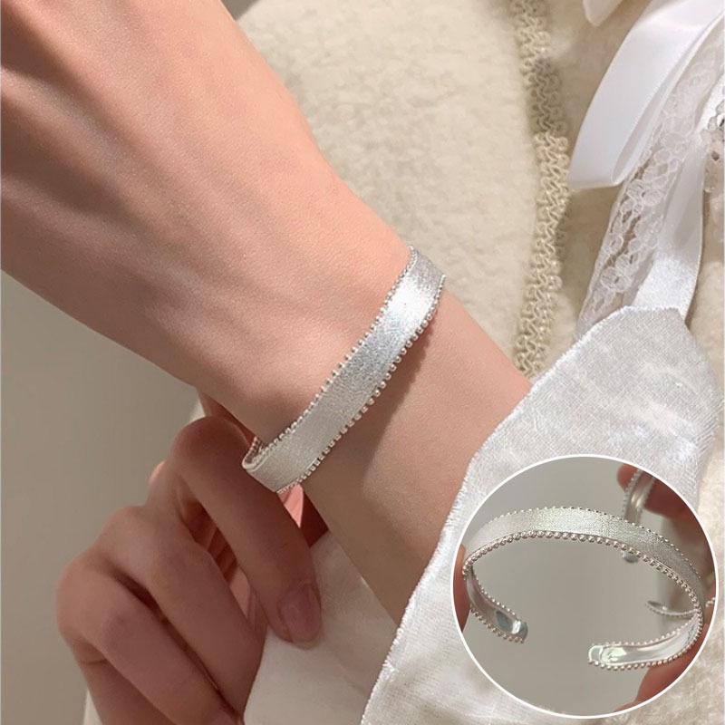 Retro Braided Open Bangle: S925 Silver Plated Unisex Bracelet - Trendy Heavy Industry Design