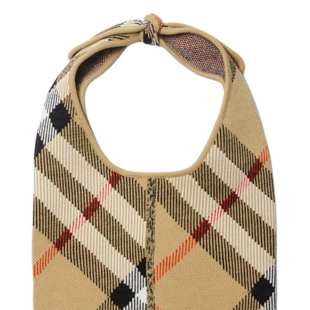 Burberry Classic Check Lace-Up Polyester Tote Bag Women Bags Beige 81100291