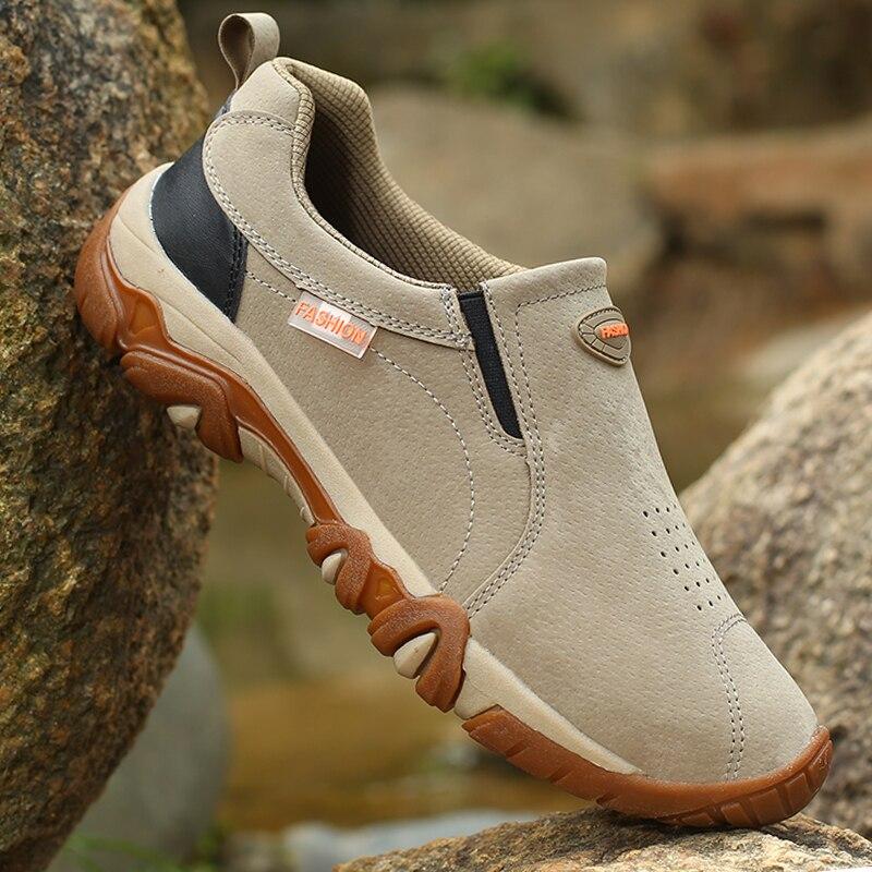 Men Leather Casual Shoes Comfortable Loafers Men Shoes High Quality Outdoor Walking Breathable Leather Sneakers Men Shoes
