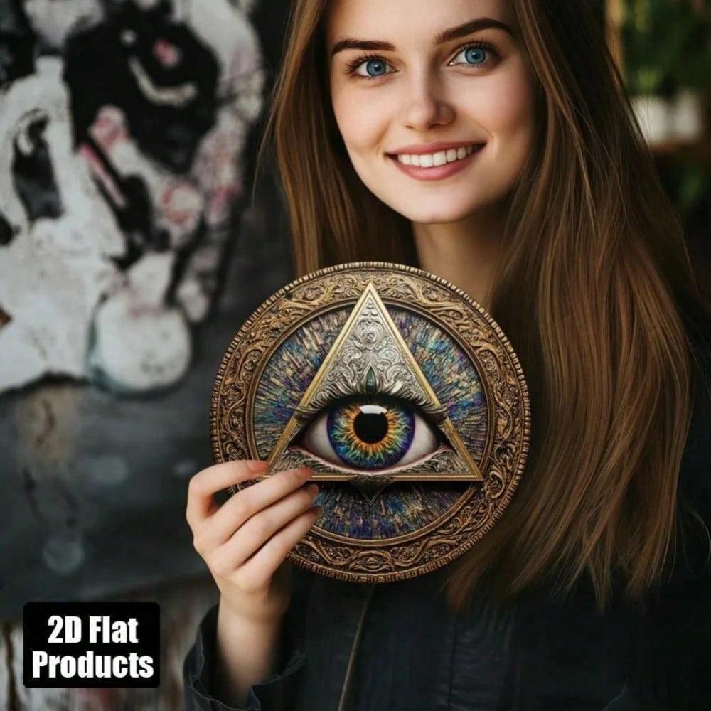 Retro All Seeing Eye Metal Tin Sign Goth Wall Art Poster