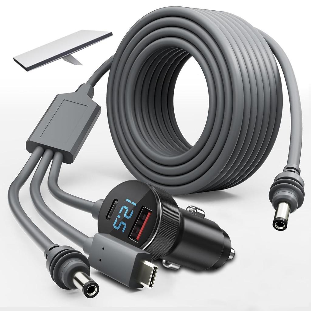 20V DC Waterproof Multi-functional Mini Car Charger with Digital Display & Cigarette Lighter