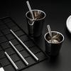 1/3Pcs Reusable Retractable Straws Travel Retractable Straws Stainless Steel Portable Shrinkable Straw Brush Set Metal Straws