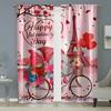 Set Of 2 Romantic Valentine Day Gnome Eiffel Tower Curtains Perfect Festive Window Decor Bedroom Living Room Curtain Polyester Ideal For Sitting
