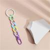 Macaroon Color Wrist Lanyard Matte Keyring Cute Acrylic Chunky Chain Keychain  Backpack