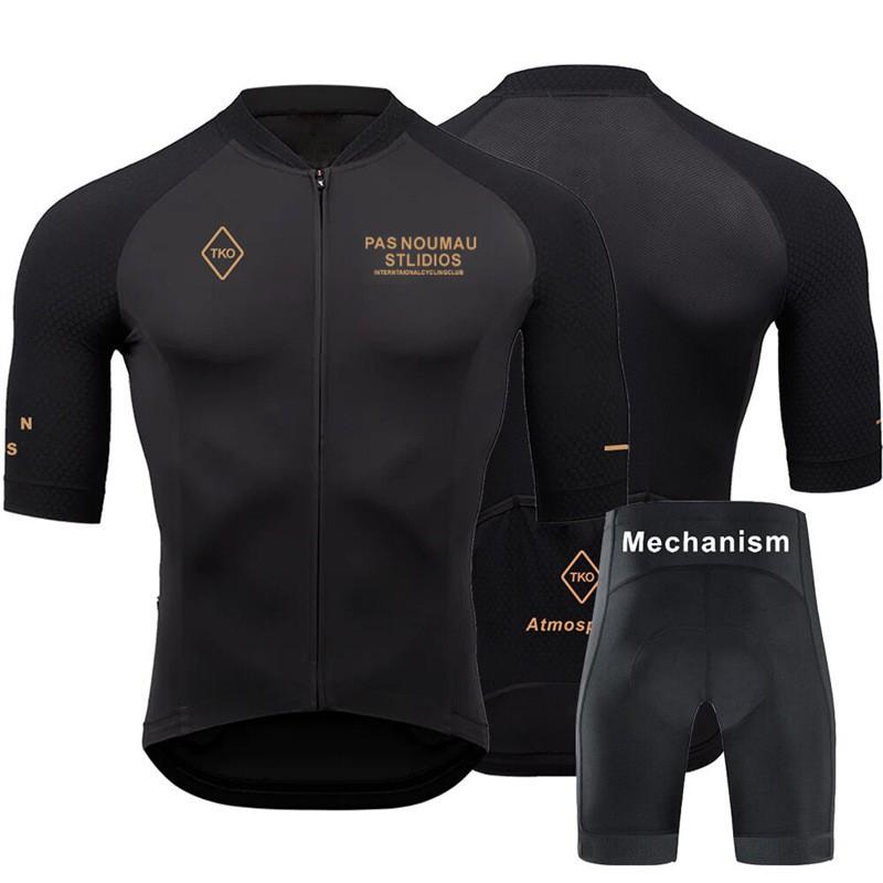 Men Women Cycling Jersey Bib Shorts Set Breathable Bike Riding Outfit Milk Silk Fabric