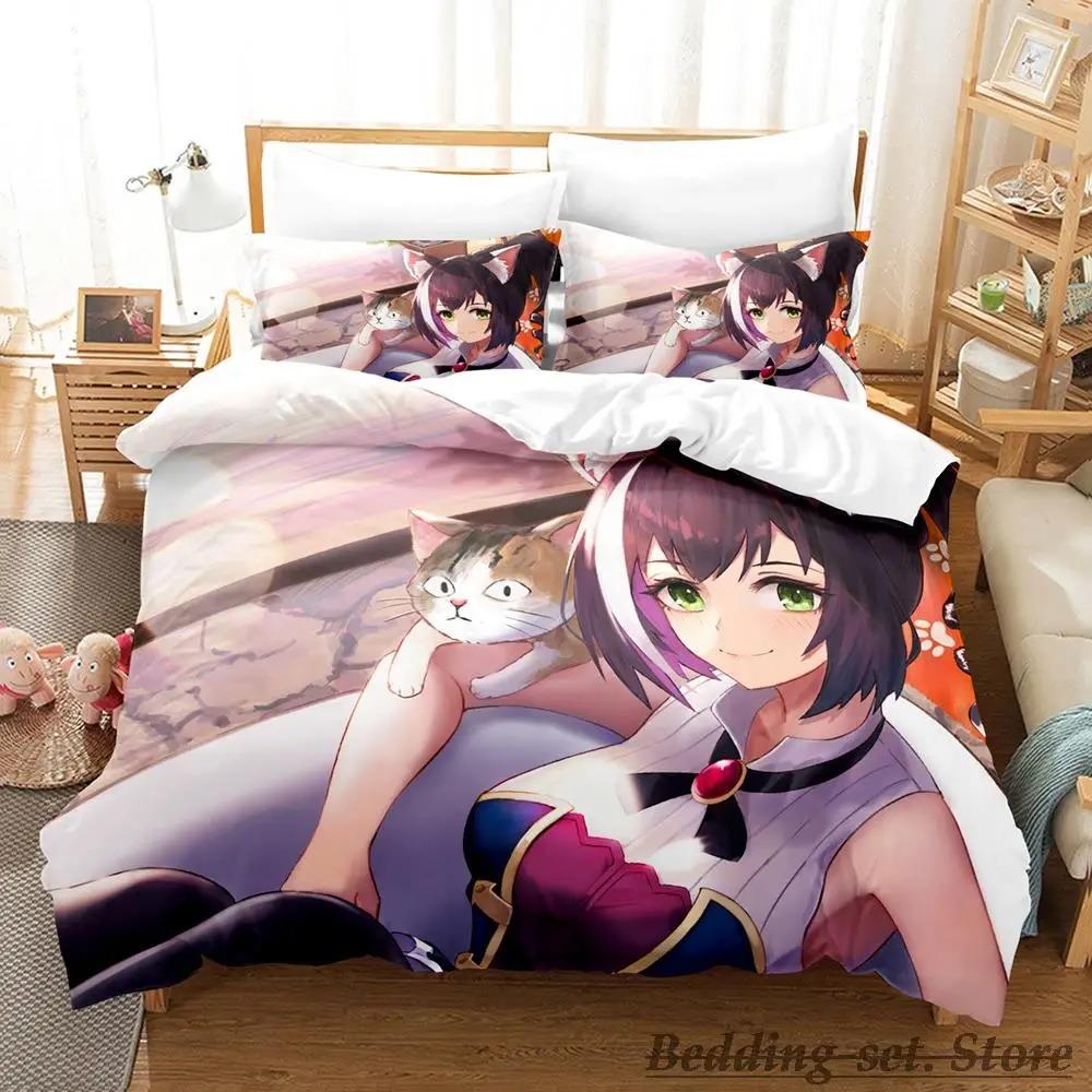 Kawaii Kyaru Bedding Set Single Twin Full Queen King Size Bed Set Adult Kid Bedroom Duvetcover Sets  Anime Grils