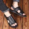 Men Summer Sandals simple black beach walking design Lightweight Open Toe Beach Walking Shoes Outdoor Casual Slip On Footwear Da